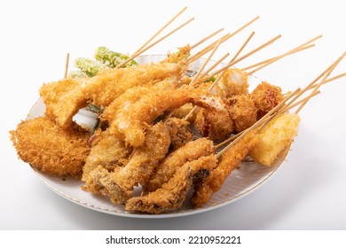 Image Shot Of Assorted Kushikatsu