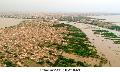 An Image Showing The Size Of The Nile River Flood That Hit The Capital, Khartoum