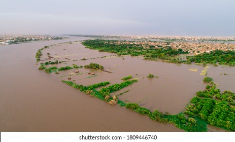 An Image Showing The Size Of The Nile River Flood That Hit The Capital, Khartoum