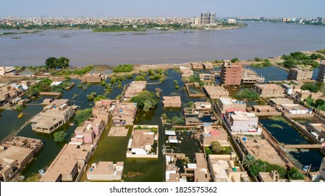 An Image Showing The Size Of The Nile River Flood That Hit The Capital, Khartoum