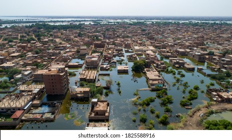 An Image Showing The Size Of The Nile River Flood That Hit The Capital, Khartoum