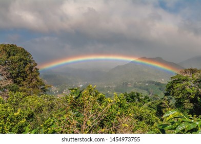 Image showing a splendid rainbow over the town of Boquete in Panama.  - Shutterstock ID 1454973755