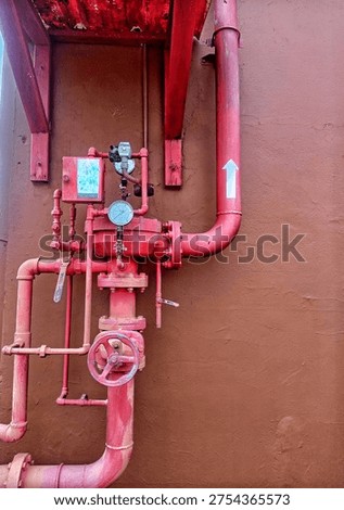 The image shows an automatic fire suppression system, specifically what is often referred to as a Deluge Valve System. This system is a crucial part of fire protection in buildings or industrial areas.