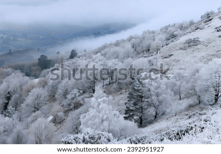 Image, Stock Photo View of snowy hillside in Iceland