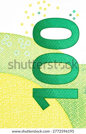 The image shows the front side of a 100 Euro banknote from the 