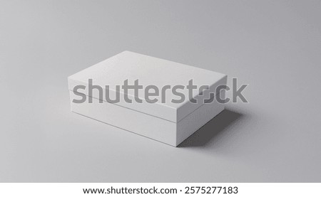 Image shows a plain white rectangular box on a light gray background, ideal for product packaging mockups.