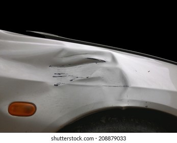 Image Of Side View Of A Crashed Car