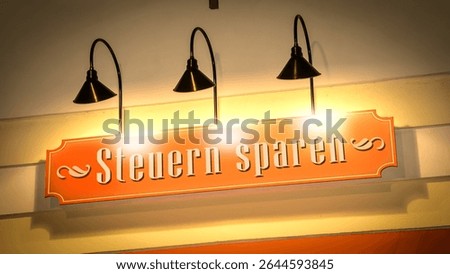 An image of a signpost in German pointing in the direction of save taxes.