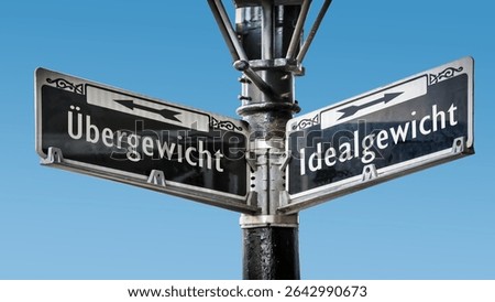 An image with a signpost pointing in two different directions in German. One direction points to me, the other points to you.