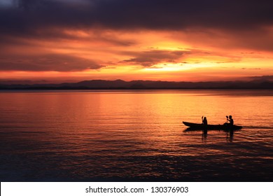 Image of silhouette, Rower at sunset - Powered by Shutterstock