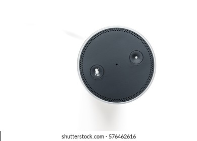 An Image Of A Smart Home Device With Voice Assistant