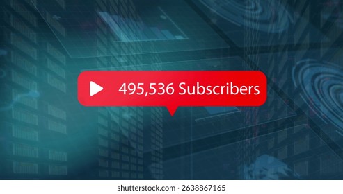 Image of social media text and icon and data processing over computer servers. Global business, data processing, digital interface and connections concept digitally generated image. - Powered by Shutterstock - Get 15% off with code: PIKWIZARD15
