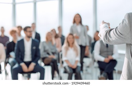 image of a speaker giving a lecture at a business seminar - Shutterstock ID 1929439460