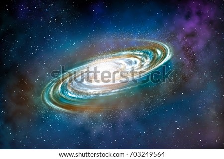 The image of a spiral galaxy. Spiral Galaxy and stars in space.