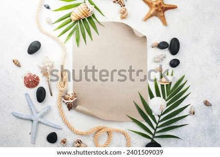 A image of starfishes shells frame