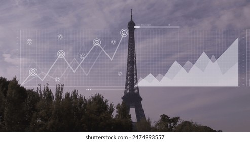 Image of statistical data processing against view of eiffel tower. Computer interface and business data technology concept - Powered by Shutterstock - Get 15% off with code: PIKWIZARD15