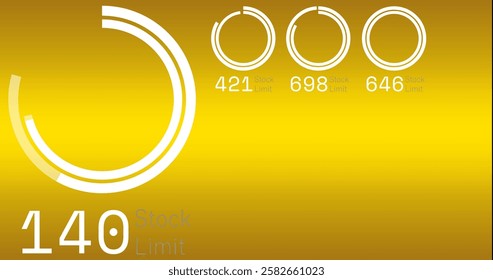 Image of statistics and digital data processing over orange background. Global connections, computing and data processing concept digitally generated image.