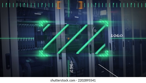 Image of statistics and financial data processing over cityscape. Global data processing global connections technology and digital interface concept digitally generated image.