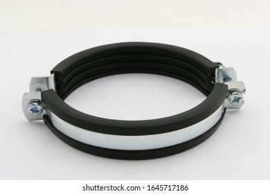 Image of steel clamps. Screw clamp. on white background