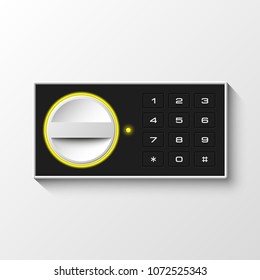 Image of a steel safe. Armored box background. The door safe a bank vault with a combination lock. Reliable Data Protection. Long-term savings. Deposit box safe icon.Protection of personal information - Shutterstock ID 1072525343