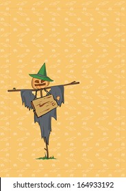 Image stuffed with vegetables on a colored background. Halloween illustration
