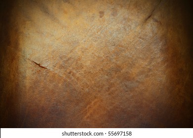 An Image Of The Surface Of A Piece Of Old Tanned Leather Hide.