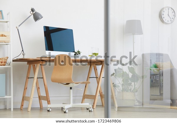 Image Table Computer Monitor Living Room Stock Photo 1723469806 ...