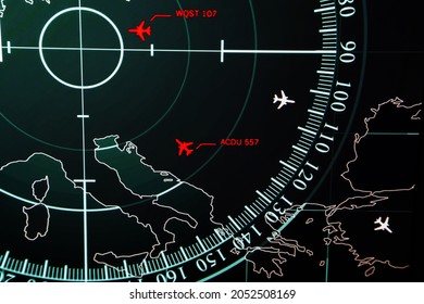 Image of the terrain map on the radar monitor.  - Powered by Shutterstock