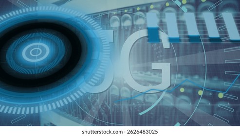 Image of text with globe and network of connections. Global digital interface technology and networking concept digitally generated image.