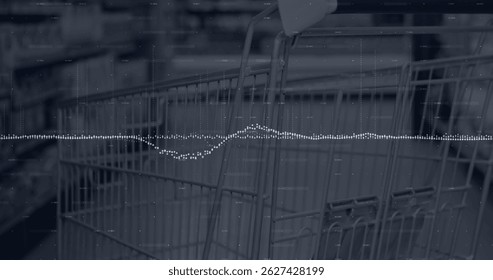 Image of text with globe and network of connections. Global digital interface technology and networking concept digitally generated image.