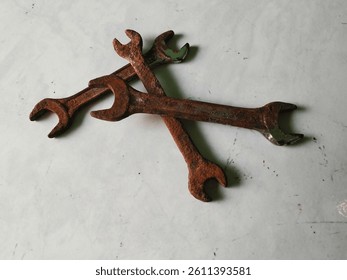 image of three engine keys with rust pattern 