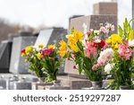 Image of tombstone in cemetery