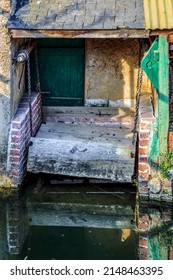 Image Of A Traditional French Laundry On The Riverside Of The River Ozanne In Brou In Central France. 