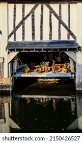 Image Of A Traditional French Laundry On The Riverside Of The River Ozanne In Brou In Central France. 