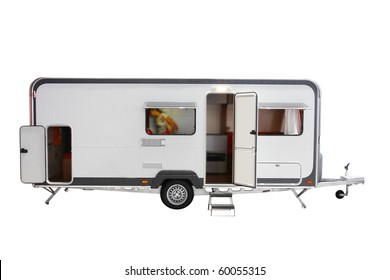 The image of trailer under the white background