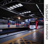 Image of a train arriving at a station, Kuala Lumpur, Malaysia