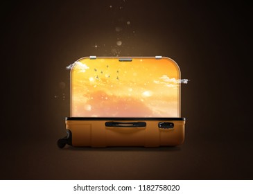 image of Travel suitcase. summer vacation 