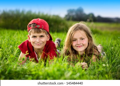 Best Friends Kids Boy And Girl Stock Photos Images Photography Shutterstock