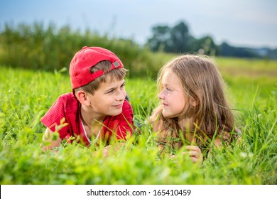 Best Friends Kids Boy And Girl Stock Photos Images Photography Shutterstock