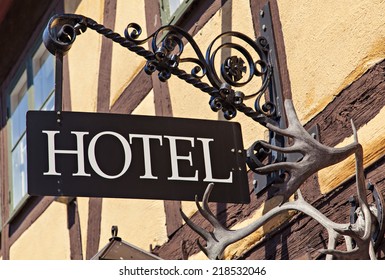 Image Of Unique Old Metal Hotel Sign