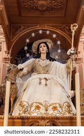 Image of Virgin Divina Pastora de Triana, Divine Shepherdess of Triana in The Royal Parish of Santa Ana (Saint Anne) in Seville, in the Triana neighborhood, popularly known as the Cathedral of Triana - Shutterstock ID 2258232311