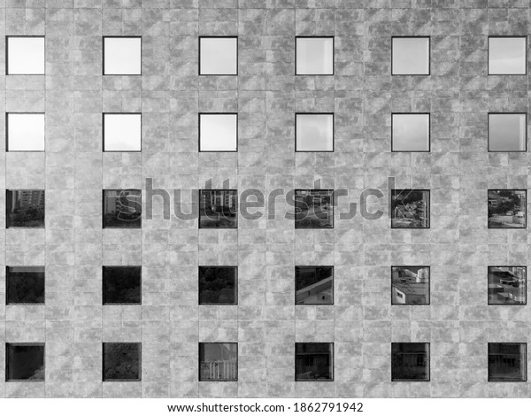 Image Wall Building Square Windows Pattern Stock Photo 1862791942 ...