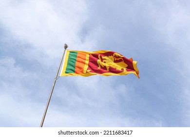 Image Of Waving Sri Lankan Flag 