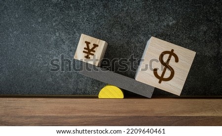 Image of a weak yen and a strong dollar