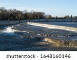 Image of the White Rock Lake Spillway in Dallas, Texas as seen from the Garland Road Overlook