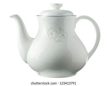 Image Of White Tea Pot Isolated
