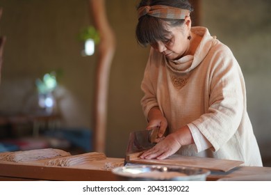 Image Of A Woman Making Soba Noodles 