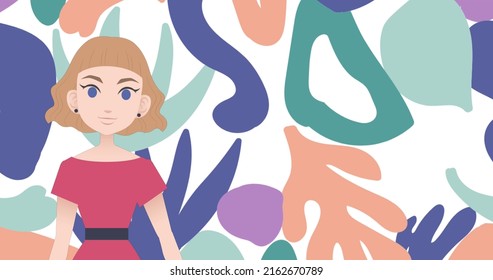 Image of woman talking over shapes. national mentoring month and celebration concept digitally generated image. - Powered by Shutterstock