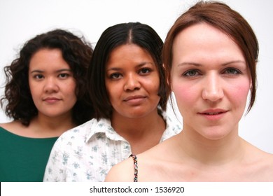 Image Of Women Of Different Race And Background 0 White Woman Leading The Group