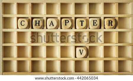 An image of a wooden game with the word chapter five